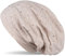 styleBREAKER Damen Beanie Mütze mit edler Strass-Nieten Applikation, Longbeanie Slouch 04024037, Farbe:Braun meliert/Used Look