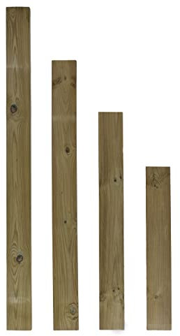 Gartenwelt Riegelsberger 100 Stück Zaunlatte aus Nadelholz kesseldruckimprägniert Höhe 80 cm Typ E 20x70 mm