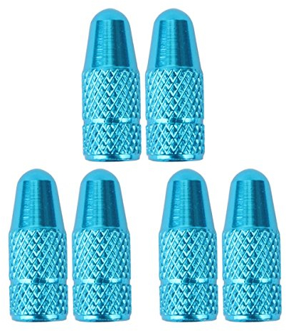 TOMALL Ventilkappen für Fahrradreifen, französisches Ventil, Abdeckungen, Fahrrad-Ventilkappen, Schwarz, 6 Stück, himmelblau