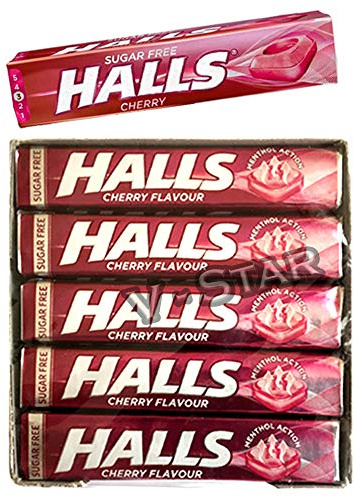 Full Box of HALLS Sugar Free Sweets 20 x 32g PER Pack (Cherry Menthol)