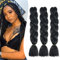 24 Braids Extensions Jumbo Braids Kunsthaar 3 Bündel Synthetik Crochet Hair Flechthaar Afro Box Braiding (Schwarz)