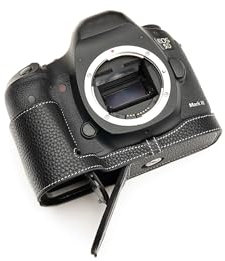 Handmade Genuine Real Leather Half Camera Case Bag Cover for Canon EOS 5D MARK III 5D3 Black Color