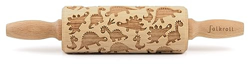 Folkroll 3D-Motiv-Teigrolle 23 cm Dinosaurier