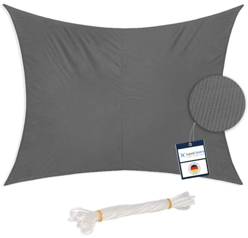 Sonnensegel Rechteck 2x4 m Anthrazit – Sonnenschutz für Garten, Terrasse & Balkon – UV Schutz, HDPE, Luftdurchlässig, Schattenspender