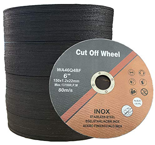 50 Pieces Cut Off Wheel 6 Inch 6 Inch x .047 Inch x 7/8 Inch Cutting Disc for Angle Grinder Ultra Thin Metal and Stainless Steel