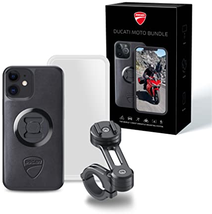 SP CONNECT Soporte para teléfono móvil para moto, resistente al agua, para Ducati, moto, bicicleta, scooter, accesorios para todos los teléfonos inteligentes como iPhone Samsung, soporte para gadget