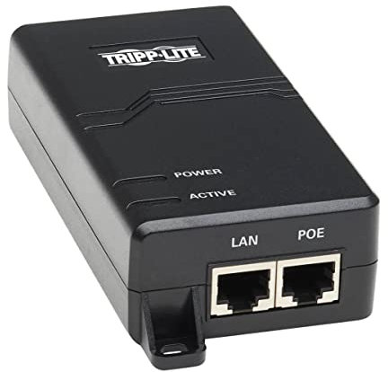 Tripp Lite 1-Port Gigabit PoE+ Midspan Active Injector 30W Power Over Ethernet, IEEE 802.3at/802.3af, International Plug Adapter for North America, EU, UK, Australia, 3-Year Warranty (NPOE-30W-1G-INT)