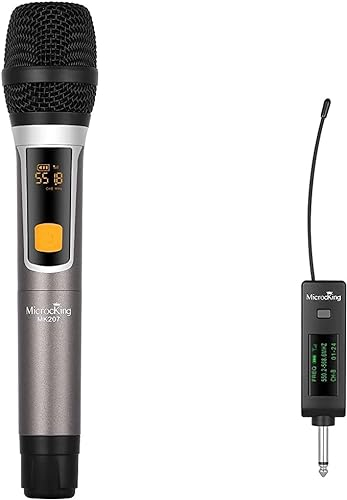 MicrocKing Wireless Microphone Wireless Microphone System Dynamic Handheld Mic with Rechargeable Receiver for Conference Weddings Church Stage Party Karaoke