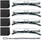 Hubeye 4er-Pack Rahmenlose Lesebrille schwarze Leicht und Bequem Anti Blaulicht Lesehilfe für Damen Herren mit Brillenholster 2.50