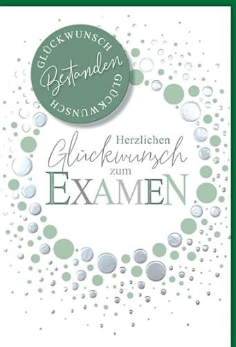 KE - Herzliche Glückwünsche zum erfolgreichen Examen, DIN B6 176 x 125 mm, hochwertige Prüfungsbestehenskarte
