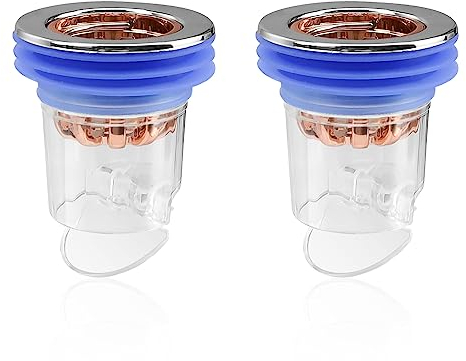 2 Pezzi Tappo Scarico Doccia, PARFCO Tappo Doccia Antiodore, Chiusura Automatica, Antiodore per Scarichi, Valvola Antiodore Doccia per Fognatura, Balconi, Cucine e Pavimenti del Bagno