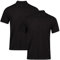 DANISH ENDURANCE Polo Shirts for Men Adult, Organic Cotton Polo Shirt for Summer, Short Sleeve, 1 or 2 Pack, Black 2-Pack, L