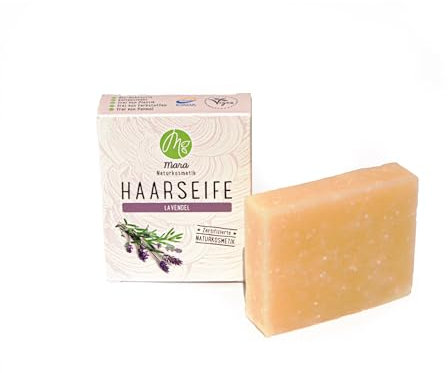 Mara Naturkosmetik - Feste Haarseife Lavendel – Pflegende Wellness Reinigung ohne Palmöl für Frauen & Männer – Naturseife - Nachhaltig, vegan, bio, umweltfreundlich, handgemacht & zertifiziert 1x90g
