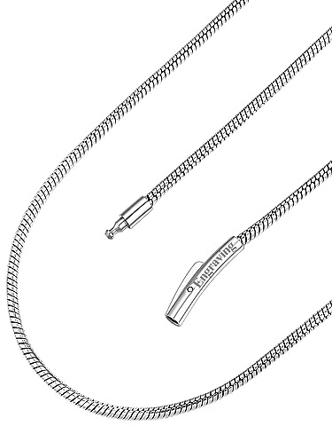 FaithHeart herren Schlangekette 2mm breit 40cm lang Damenkette mit Gravur Personalisierter Schmuck für Weihnachten Geburtstag