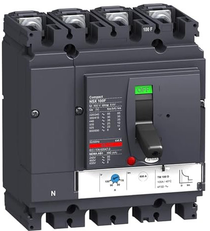 Disjoncteur à boîtier moulé LV429641 MCCB NSX100F TMD 80A 4p3d 36kA