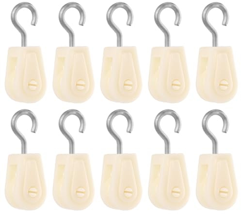 10 Piezas Mini Polea de Plástico, Ligera Polea de Nailon Polea de Cuerda de Alambre Polea de Nailon para Tendedero para Bricolaje Hogar Escuela Grúas Proyecto de Marco de Polea