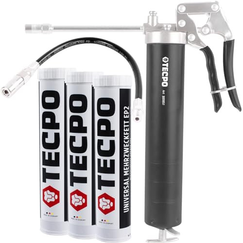 Einhand Fettpresse Handfettpresse + Mehrzweckfett EP2 Lithium Fett 3x400g