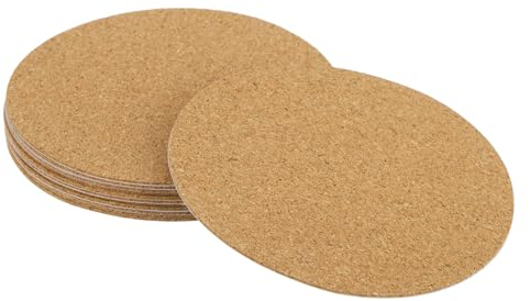 sourcing map 95mm(3.74) Round Coasters 1mm Thick Cork Cup Mat Pad for Tableware 12pcs