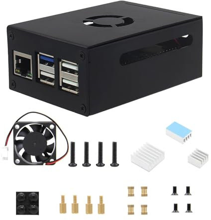 OrangePi 3B (N510) Metall Schutzhülle Case Cover Box Mainboard Displayschutz mit Lüfter Metall Schutzhülle Cover Box Mainboard Display Protector für OrangePi 3B (N510)