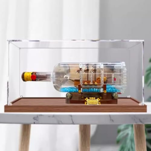 HAIWENFEIQI Vetrina in acrilico per bottiglia Lego in nave 21313, scatola antipolvere compatibile Lego, modello vetrina regalo (non incluso il modello) (2 mm)