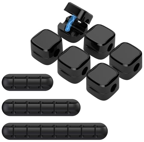 LNKJIOO 9 Stück Kabelhalter, Kabelhalter Selbstklebend Kabelclips Selbstklebende, Kabelorganizer, Kabelorganizer für Handyladekabel, Ideal zur Ordnung von Kabeln auf Nachttischen, Schreibtischen etc.