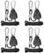 Vueinrg 4 Pezzi Cricchetto di Corda Regolabili 1/8 Rope Ratchet Cricchetto Tendi Corda Ganci di Corda con Gancio per Fissaggio Lampada alle Piante Capacità di Carico 150 Libbre/Paio (Nero)