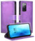 Noyabox Handyhülle für Samsung Galaxy S20 FE [Exklusive Textur] Klapphülle：1*Schutzfolie & 3*Kartenfach, Standfunktion Klappbar Stoßfeste Lederhülle Hülle Flip Case, Lila