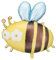 Foil Bee Balloon, Approx. 55 x 56 cm (21.5 x 22 in), Inflates with Air or Helium, Includes Straw