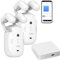 Luminea Home Control Universal-Vorhangmotor: 2er-Set Smarter 3in1-Vorhangmotor mit Akku, App + WLAN-Gateway (Vorhang Steuergeräte, Vorhang Motor)
