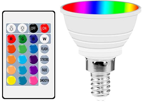 SASKATE Ampoule LED E14 à Changement de Couleur, Télécommande Multicolore E14 RVB, Ampoules LED à Changement de Couleur à intensité Variable, Ampoule Colorée, pour la Décoration de la
