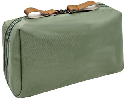 Long Keeper Small Cosmetic Bags Cute Make Up Bag Women Girls Travel Small Cosmetic Clutch Toiletry Bag Wash Bag Portable Makeup Organizer Cosmetic Zipper Pouch (Green)