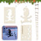 Porta degli Elfi di Natale,elfo stencil impronte,Decorazioni Miniature Casetta in Legno,stencil finestra elfo,scaletta da lavoro a forma di gnomo,impronte di elfo,per pavimenti,finestre