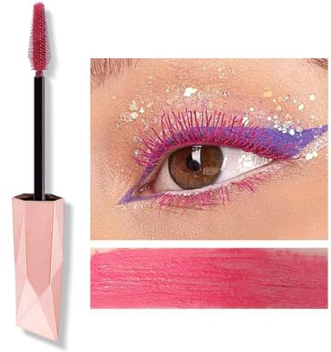 Crème de mascara volume et longueur 5D, Mascara d'extension de cils à effet de volume, Mascara d'extension de cils, résistant à l'eau et de longue durée avec une définition précise #6 Rose