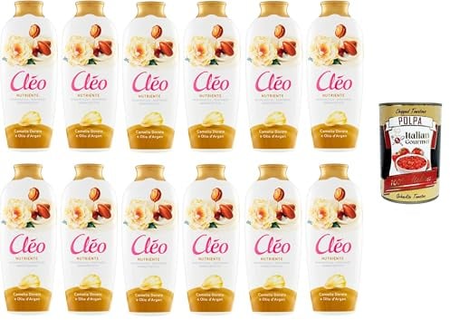 Cleo Bagnodoccia Camelia Dorata e Olio di Argan Duschgel mit goldener Kamelie und Arganöl –12x750 ml+ Italian Gourmet polpa 400g
