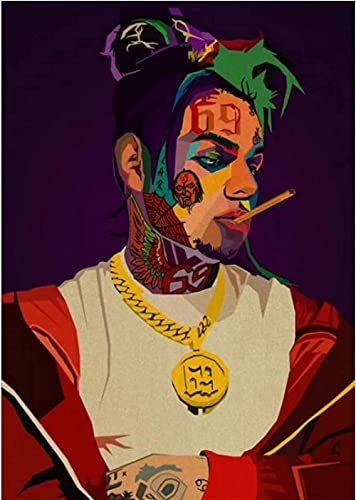 Papierpuzzle 2000 Teile Hip Hop Rapper 6Ix9Ine Puzzles Lernspielzeug für Erwachsene Geburtstagsgeschenk 100x70CM