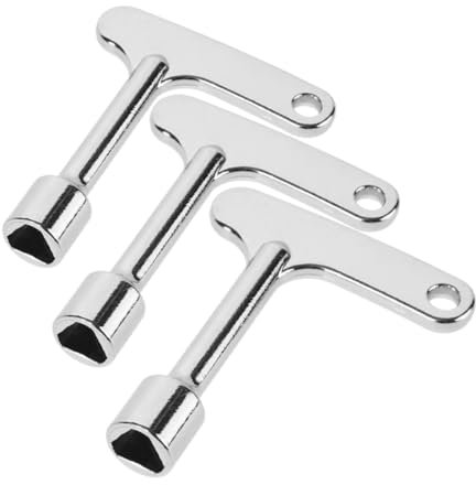 Angoily 3pcs Metal Triangular Utility Keys for Trash Can Locks Outdoor Garbage Bin Lock Replacement Zinc Alloy Triangle Spanner Keys for Waste Bin Access Commercial and Elevator Door