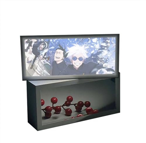 Zhongkaihua JJK Lampada a specchio | Gojo Satoru Anime Night Light Camera da letto Ambient 16 colori RGB | Lampada da tavolo anime Itadori Yuji per decorazione desktop | Ricarica USB | Telecomando