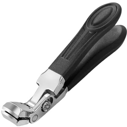 Nagelknipser mit langem Griff, schwarzer strukturierter Griff, Maniküre, Fingernagelschneider, dicker, harter Zehennagelschere, Werkzeug (Rhombus)