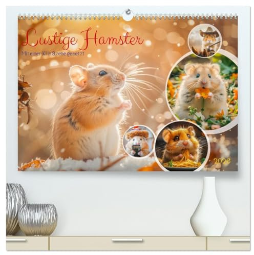 Lustige Hamster (hochwertiger Premium Wandkalender 2026 DIN A2 quer), Kunstdruck in Hochglanz: Diese kleinen Wirbelwinde verbreiten ständig gute Laune ... keine Langeweile aufkommen. (CALVENDO Tiere)