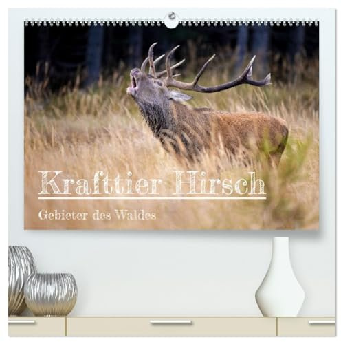 Krafttier Hirsch (hochwertiger Premium Wandkalender 2026 DIN A2 quer), Kunstdruck in Hochglanz: Die besondere Magie von Krafttier Hirsch (CALVENDO Tiere)
