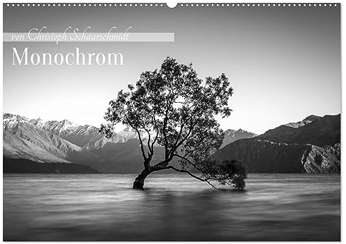Monochrome Wonders (Wandkalender 2026 DIN A2 quer), CALVENDO Monatskalender: Die Wunder unserer Erde in Schwarz/Weiss (CALVENDO Orte)