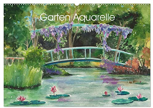 Garten Aquarelle (Wandkalender 2026 DIN A2 quer), CALVENDO Monatskalender: Aquarellgemälde mit Gartenthemen (CALVENDO Natur)