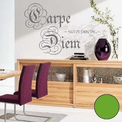 Klebesüchtig A275 Wandtattoo Carpe Diem 60cm x 41cm hellgrün Dekoration - Bad - Wohnzimmer - Aufkleber - Wandsticker