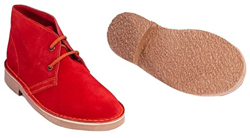 Roamers Adults Unisex Real Suede Unlined Desert Boots (10 UK) (Red)