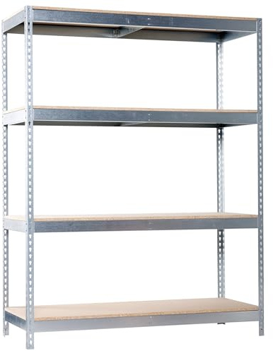Simonrack Ecoforte 1804-4 Holz-Metall-Naturholz, Edelstahl, 4 Regale, Holz, Metall, Naturholz, Edelstahl, 400 kg, 1420 mm