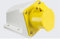 Knightsbridge IN003 Industrial Connector 110V IP44 16A Angled Surface Mount Socket 2P+E, 110 V, White and Yellow