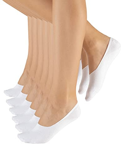 CALZITALY 6/12 Paires Protège Pied Invisible Unisexe, Chaussettes Invisibles en Coton, Protège Pieds en Coton, Socquettes Homme, Made in Italy (39-42, 6 Paires - Blanc)