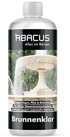 ABACUS® Brunnenklar, Algenschutzmittel, Algenfernhaltemittel, Konditionierungsmittel für offene Wasserkreisläufe/Brunnen, Algenmittel für Brunnen, Anti-Algen Brunnen – Brunnenklar 1000 ml (2050)