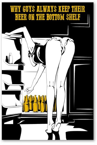Postereck - 1088 - Retro Plakat, Beer Bier Frau Kühlschrank Po Sexy - Wandposter Fotoposter Bilder Wandbild Wandbilder - Poster - 3:2-61,0 cm x 40,5 cm