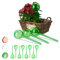 Relaxdays Set Autorriego para Macetas, Plástico, Verde, 12 Unidades